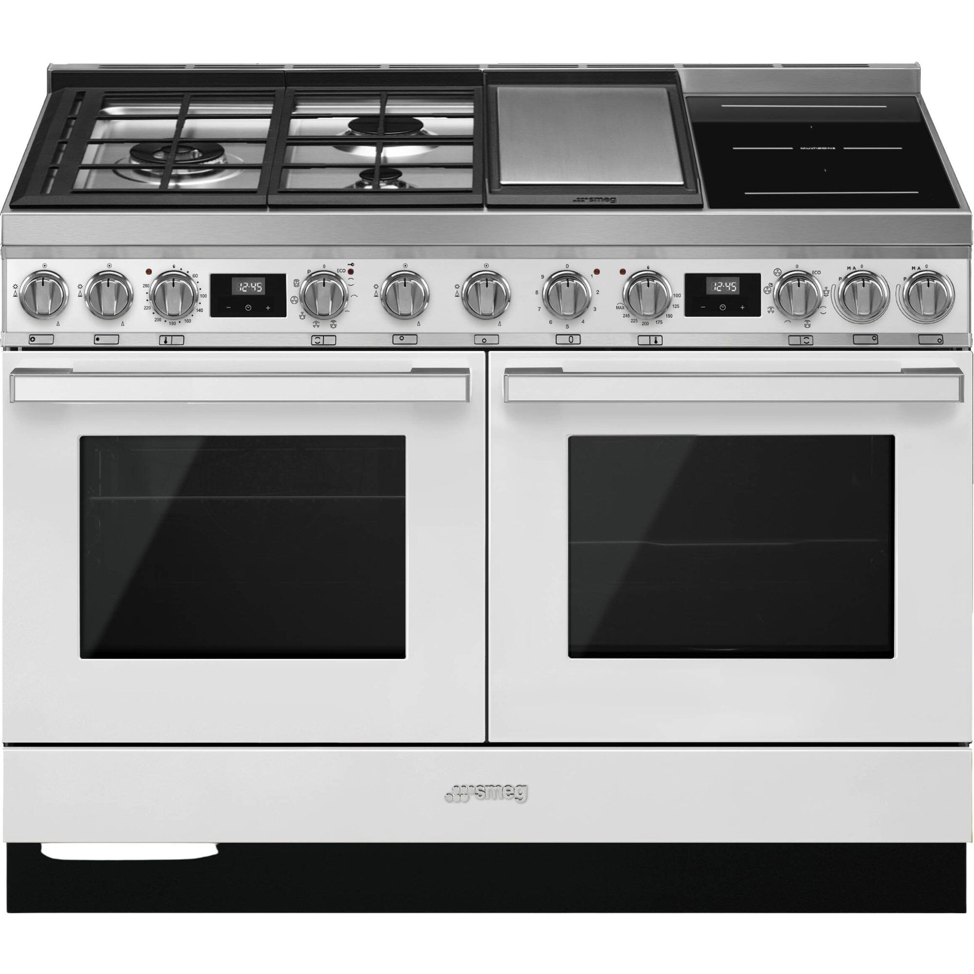 Smeg CPF120IGMPWH Portofino gas-/induktionskomfur, hvid