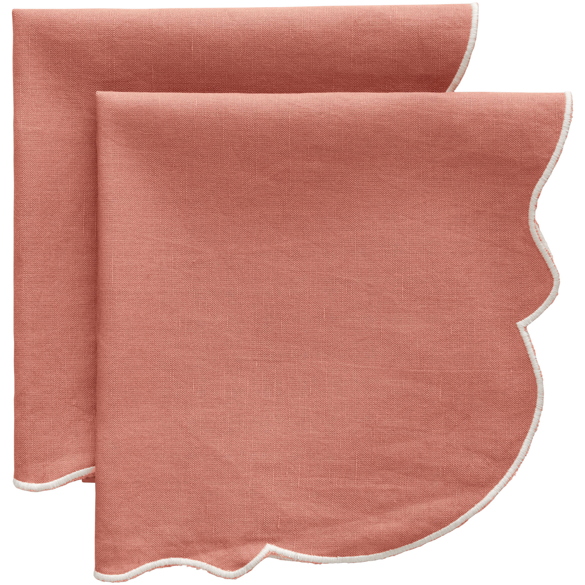 Decotique Gia hørserviet 45 Ã 45 cm 2-pak, rosa/hvid