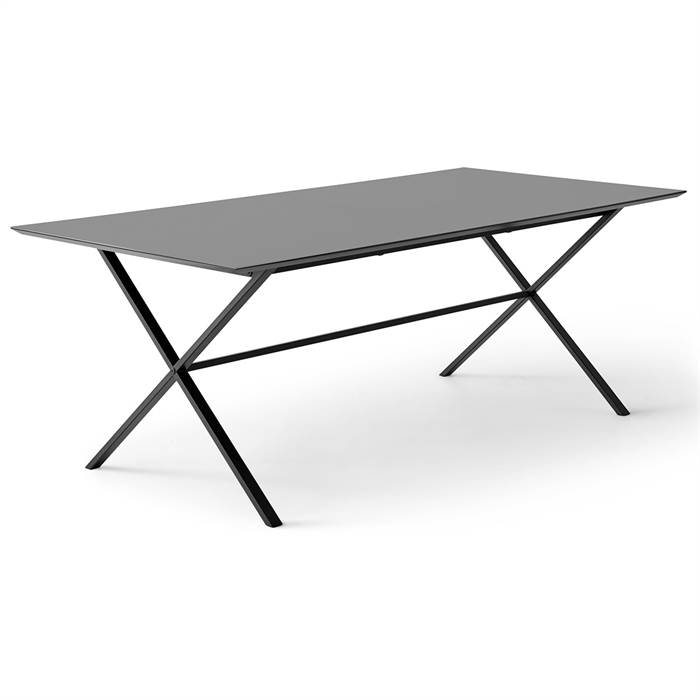 Meza by Hammel spisebord - Square - 165 x 90 cm. - Grafit Antifinger laminat - Cross stel  : Erling Christensen Møbler