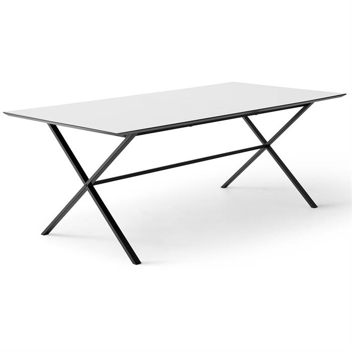 Meza by Hammel spisebord - Square - 165 x 90 cm. - Hvid laminat - Cross stel  : Erling Christensen Møbler