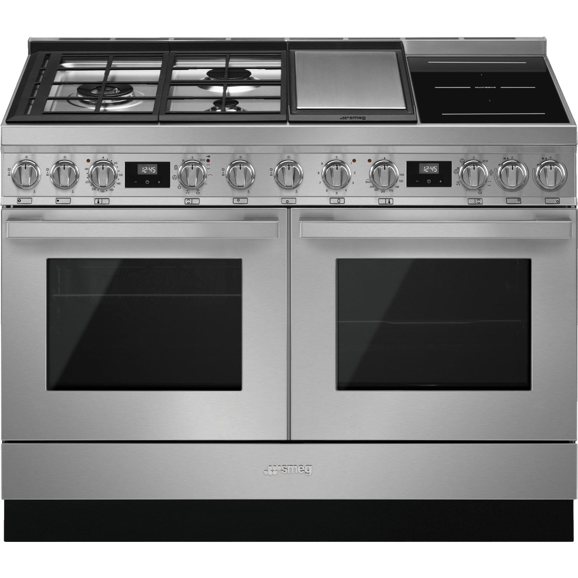 Smeg CPF120IGMPX Portofino gas-/induktionskomfur, rustfrit stål