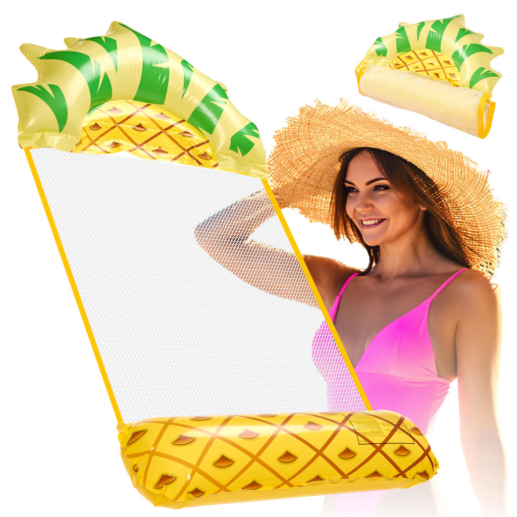 Oppustelig madras strandhængekøje vand liggestol swimmingpool ananas