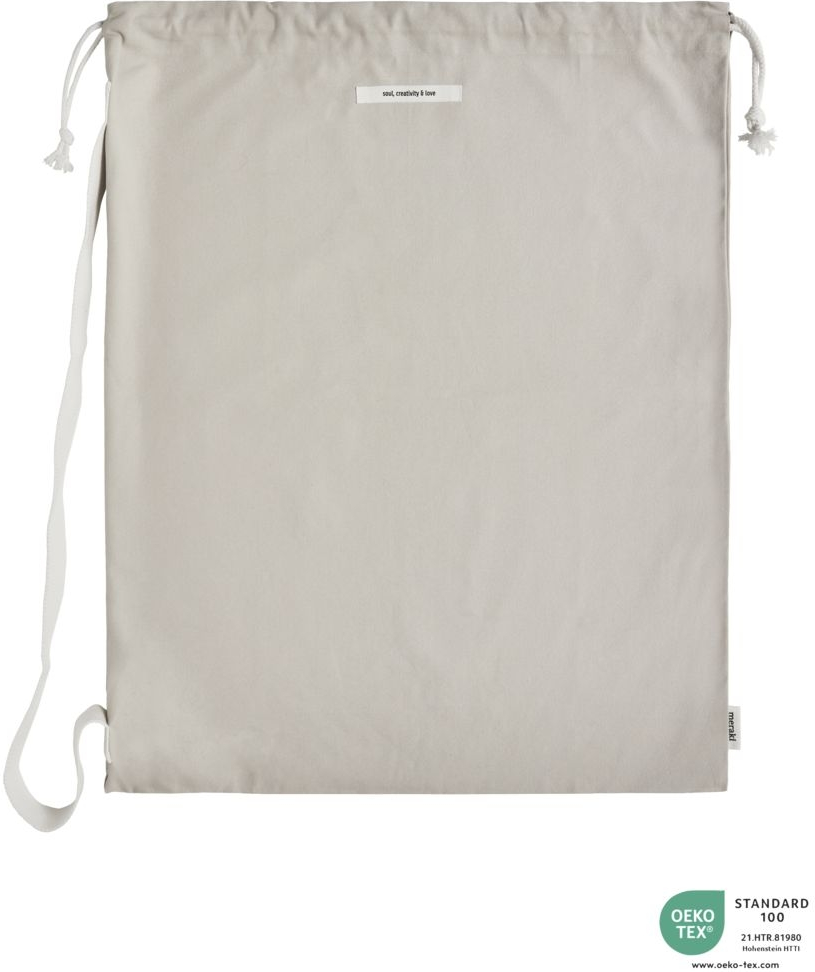 Bomuldspose Meraki Cataria Ø62Ã80 cm  -  multifunktionel vasketøjs- og opbevaringspose, lysegrå