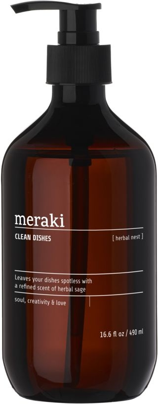 Opvaskemiddel Meraki Herbal Nest Svanemærket med pumpedispenser, salvie & citrusduft