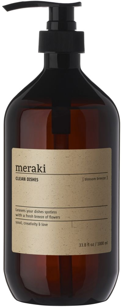Opvaskemiddel Meraki Blossom Whiff  -  Svanemærket sort pumpeflaske Ø8,5Ã24,4 cm