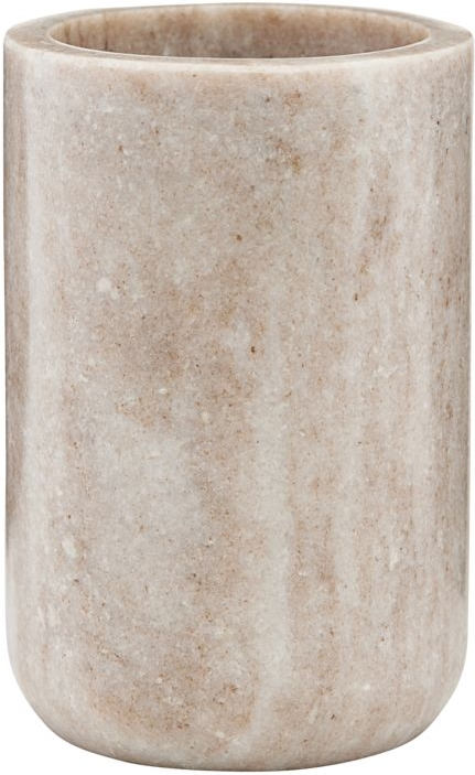 Tandbørsteholder Meraki Opbevaring krus i marmor Marble Ø8 x H12 cm beige