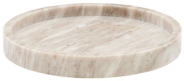 Badeværelsesbakke Meraki Tray Treasures marmor Ø25 cm beige