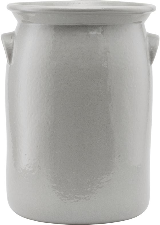 Keramik krukke Meraki Jami skallegrå H36 cm  -  unik dekorativ vase & urtepotte