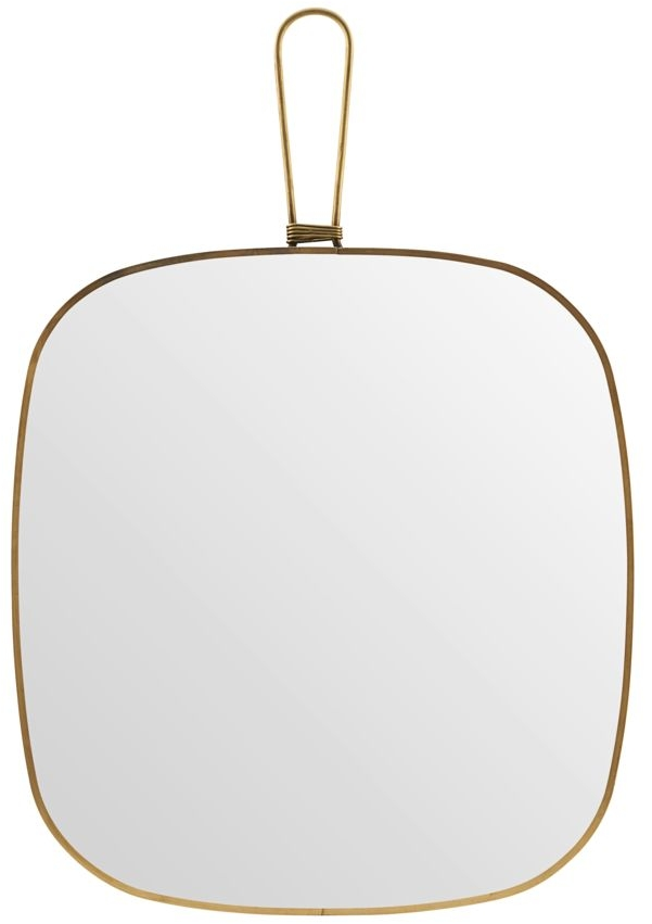Spejl med ramme Meraki Meca antik messing 28x26 cm vægspejl til vådrum