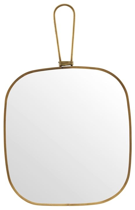 Vægspejl Meraki Meca dobbeltsidet med antik messingramme 20x22 cm, vådrumsvenligt