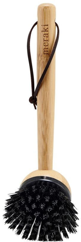 Opvaskebørste Meraki Opvaskebørste-serie i bambus natur/sort  -  ergonomisk køkkenbørste 22Ã8 cm
