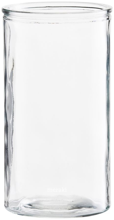 Vase Meraki Cylinder i klart glas Ø13 x H24  -  dekorationsvase og opbevaringsløsning