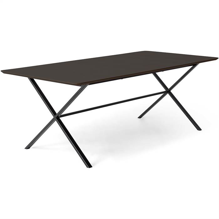Meza by Hammel spisebord - Boat - 165 x 90 cm. - Sort Antifinger laminat - Cross stel  : Erling Christensen Møbler