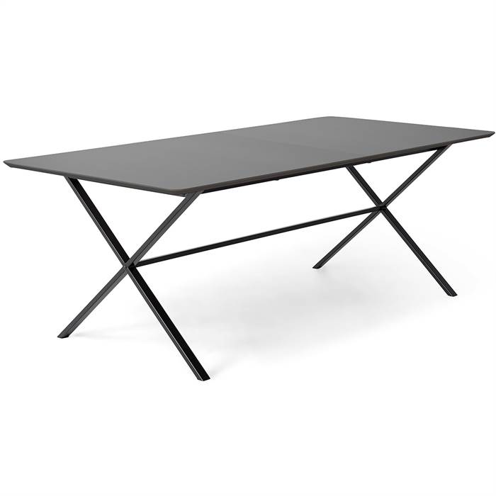 Meza by Hammel spisebord - Boat - 165 x 90 cm. - Grafit Antifinger laminat - Cross stel  : Erling Christensen Møbler