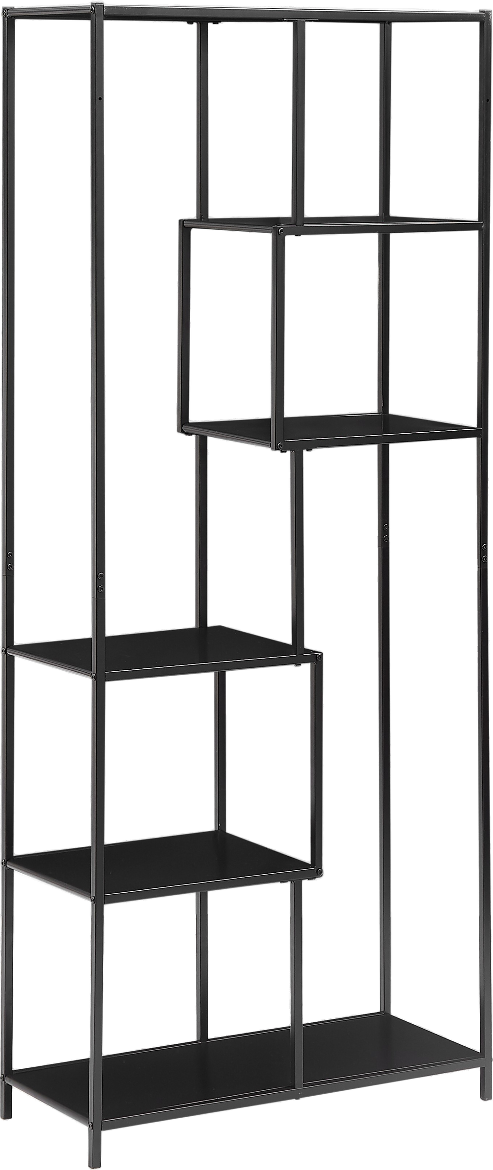 Opbevaringsreol Nordlys Furniture Knut  -  sort metal H185ÃB77ÃD33 cm