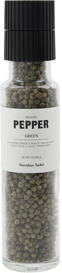 Økologisk grøn peberkornskværn med keramisk kværn  -  Nicolas Vahé Organic