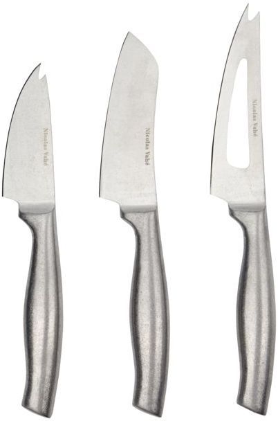 Osteknivesæt 3 knive Nicolas Vahé Fromage rustfrit stål sølv 19 cm