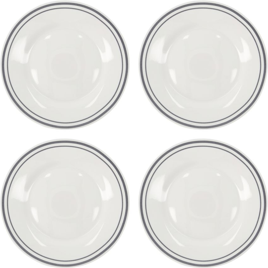 Frokosttallerken Nicolas Vahé Bistro Ø23 cm grå porcelæn med dekorative striber