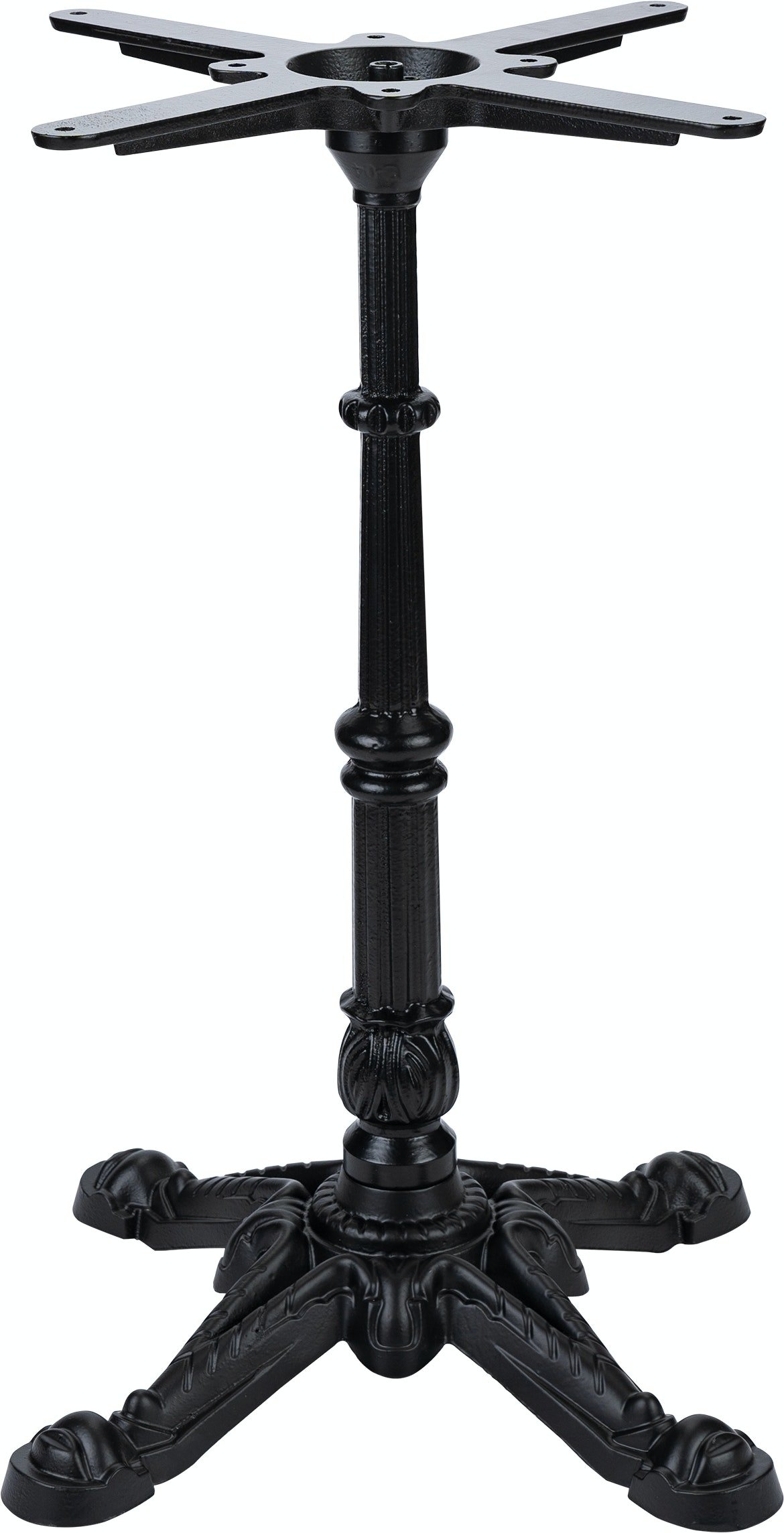 Understel til cafébord Nielsen Design Alfred  -  sort pulverlakeret jern, bordben H72 x B52 x L52 cm