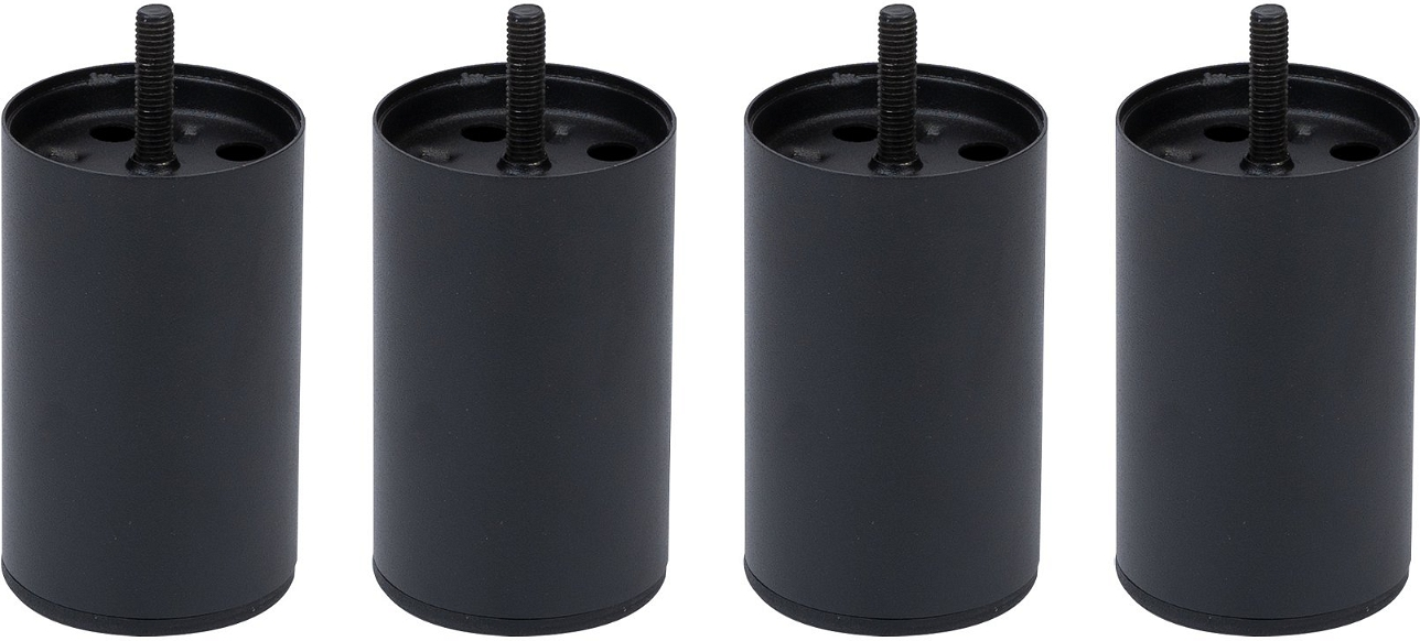 Understel og møbelben sengeben Nielsen Design Oscar til seng & sofa, sort pulverlakeret metal, H10ÃB6ÃL6 cm