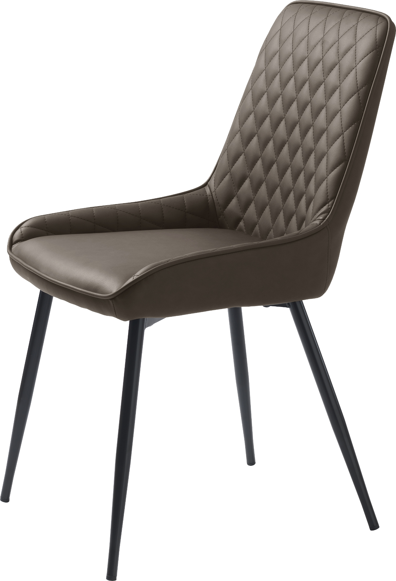 Spisebordsstol Nordique Design Milton i brun vintage PU-kunstlæder med sorte metalben
