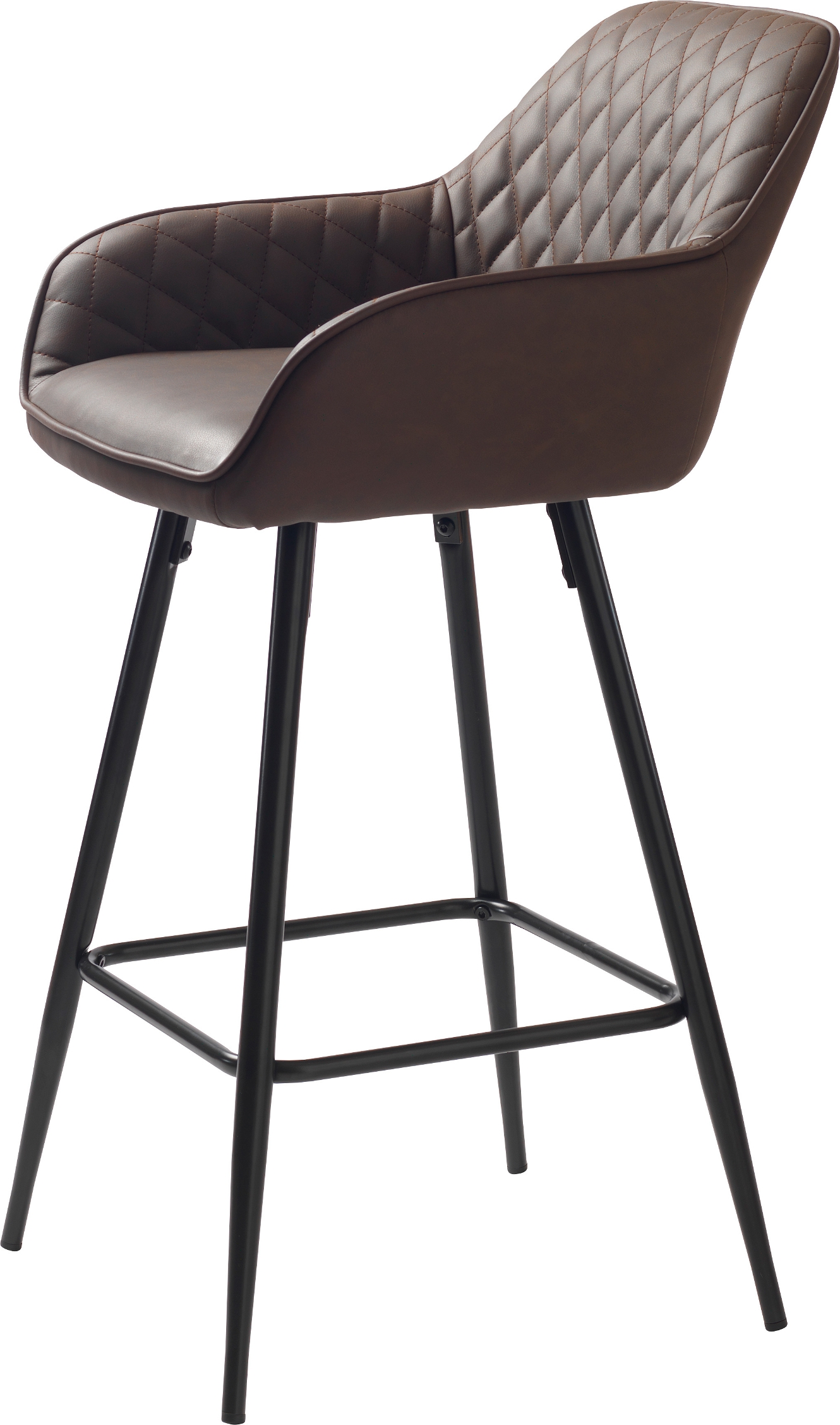 Barstol Nordique Design Milton  -  vintage PU-kunstlæder brun/sort, H91,5 cm