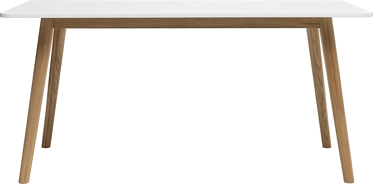 Spisebord Nordique Design Turin i massivt egetræ og hvid MDF, 160Ã90Ã75 cm