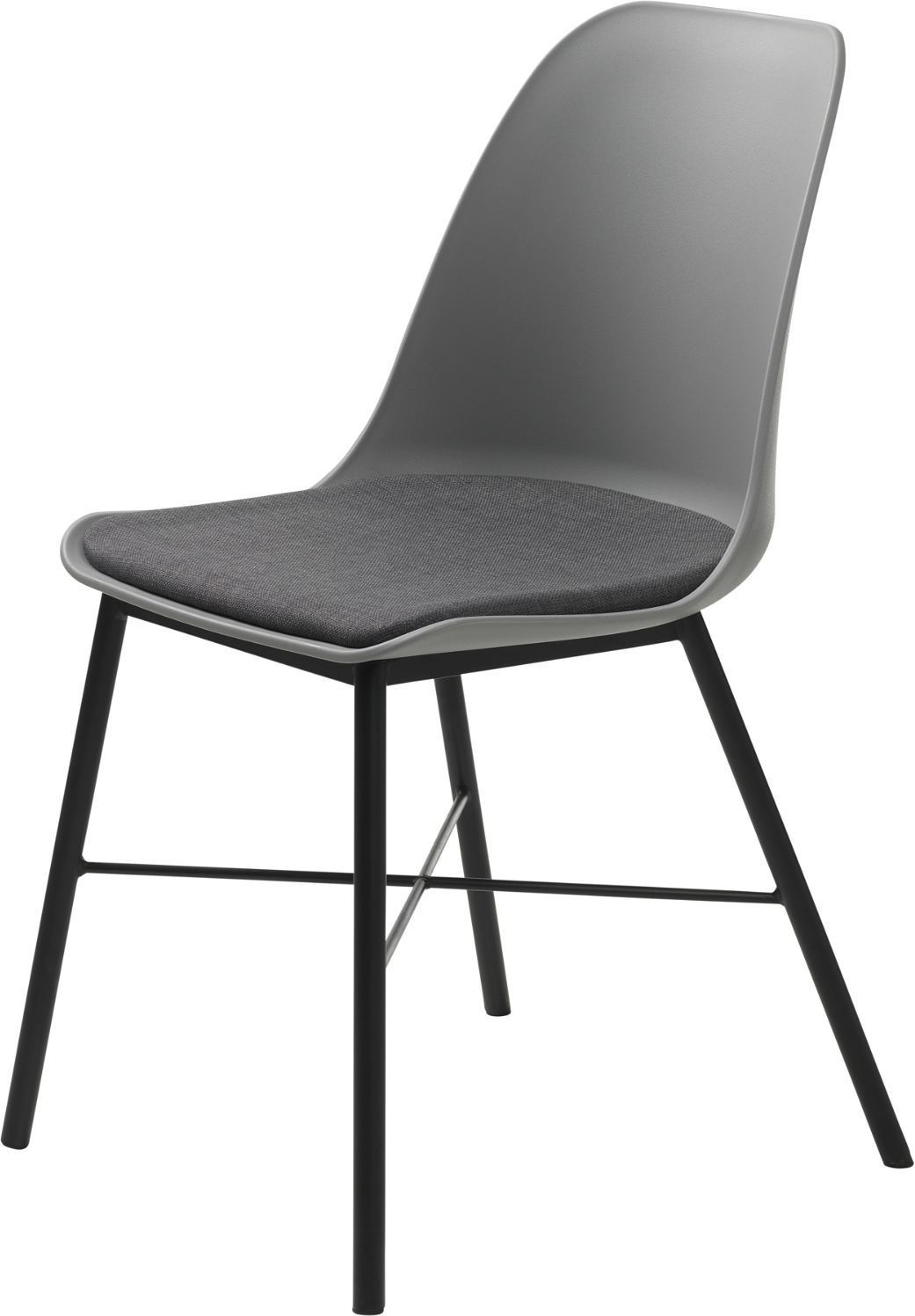 Spisebordsstol Nordique Design Whistler med gråt Rio-stof og sorte metalben  -  H83 x B47 cm