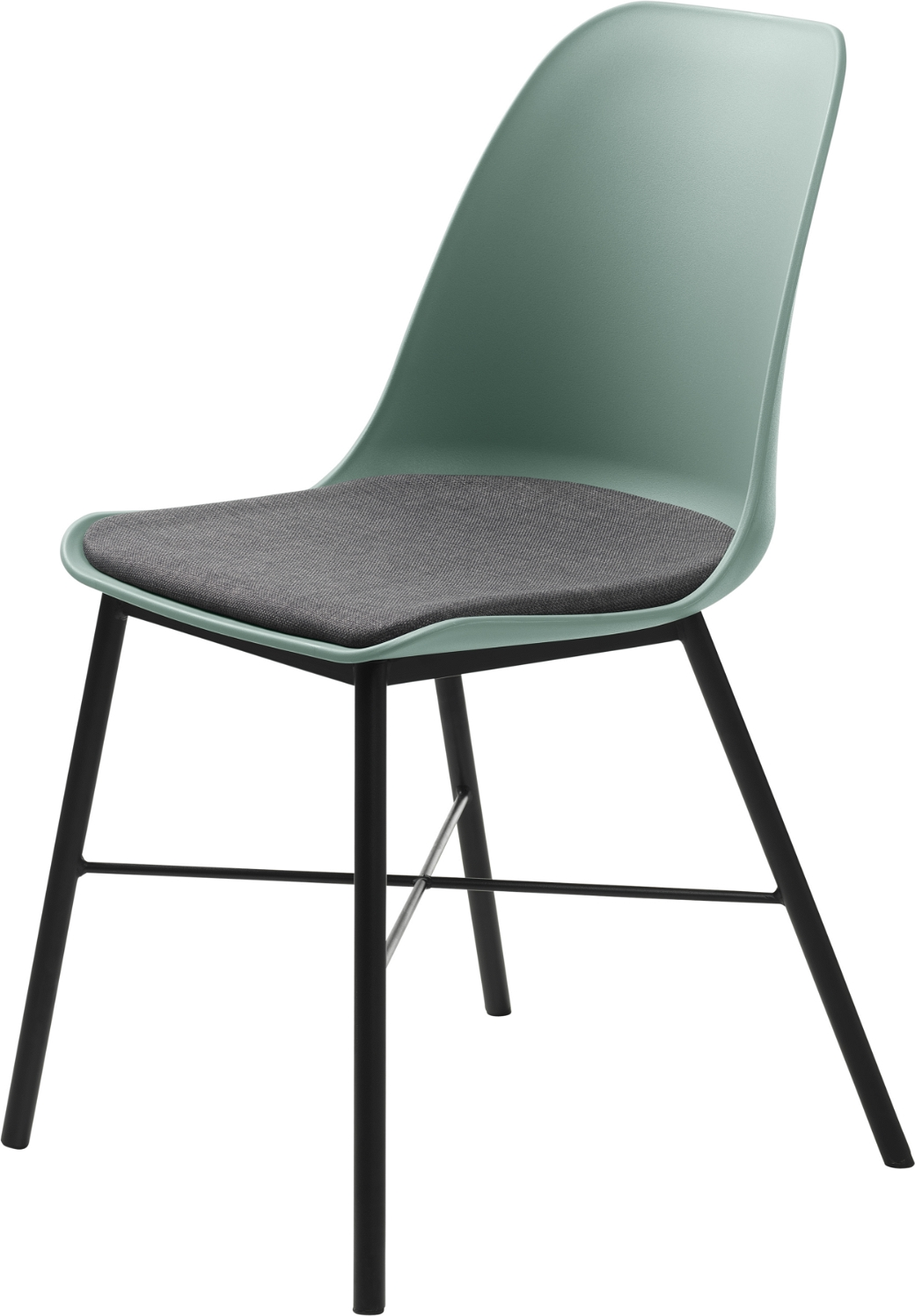 Spisebordsstol/spisestol Nordique Design Whistler, polstret Rio-stof grøn, sort metalstel, H83 x B47 cm