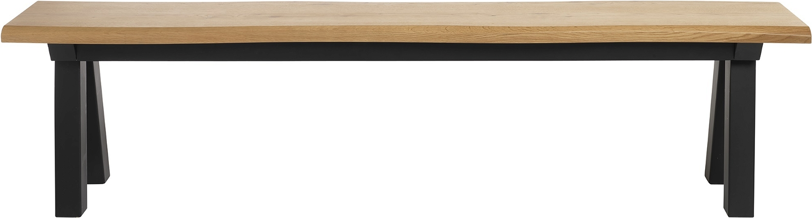 Entrébænk Nordique Design Oliveto  -  massivt egetræ og sort metal, 180Ã34Ã45 cm