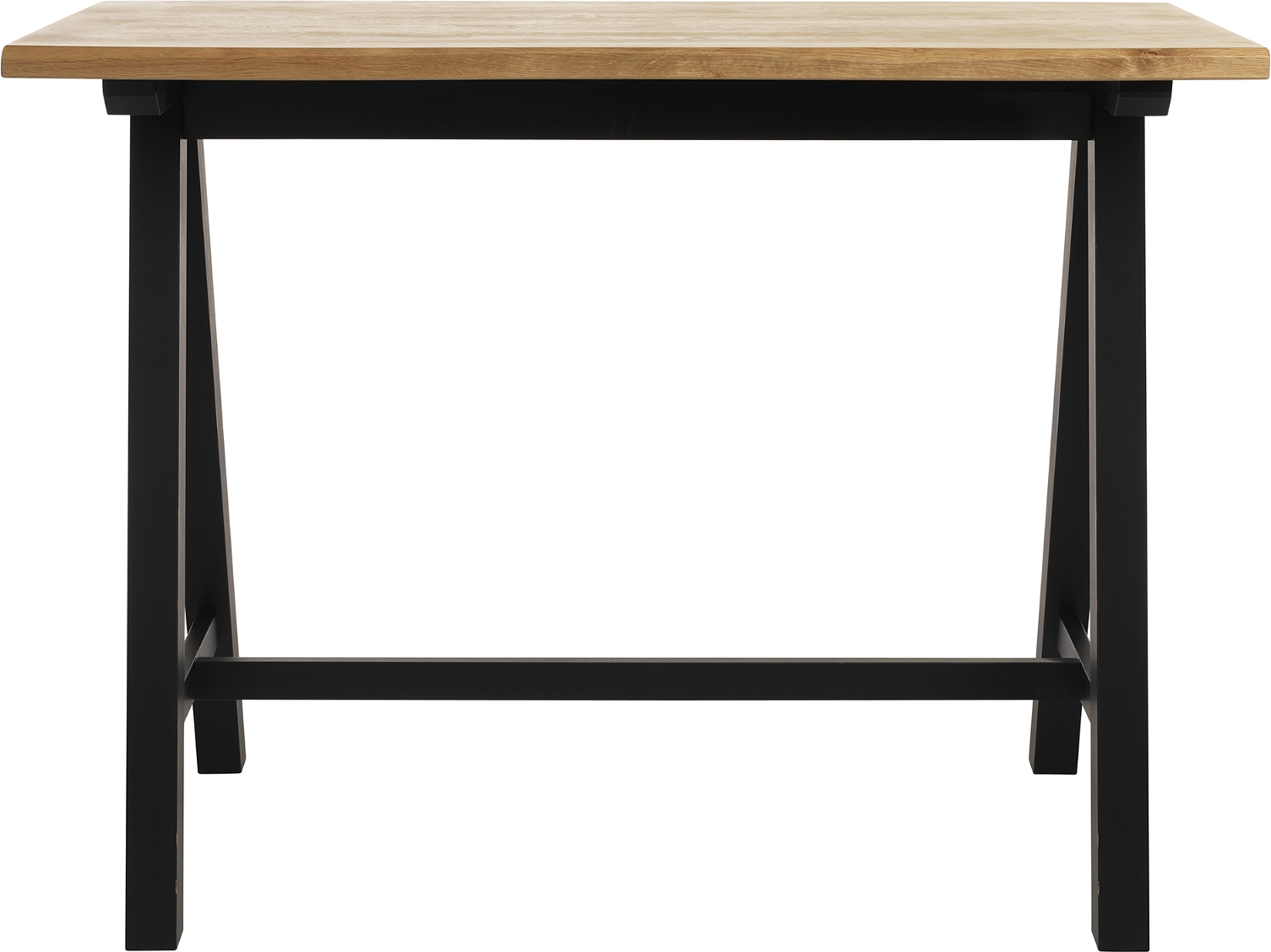 Barbord Nordique Design Oliveto H105 x B71 x L140 cm Massiv Vildeg 4 cm Plade & Sort Metal Bølgede Kanter