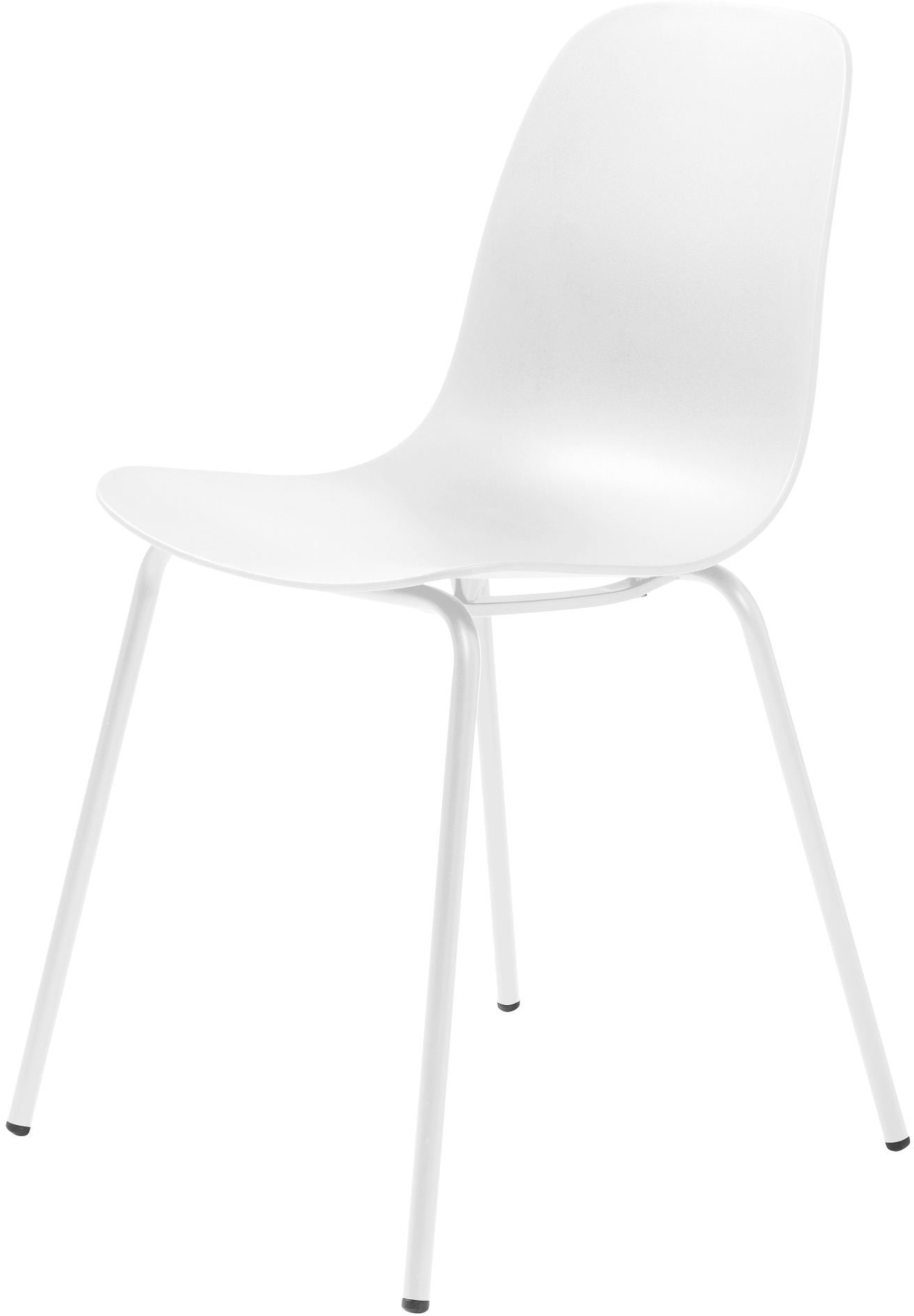 Spisebordsstol Nordique Design Whitby hvid plastskal med metalben
