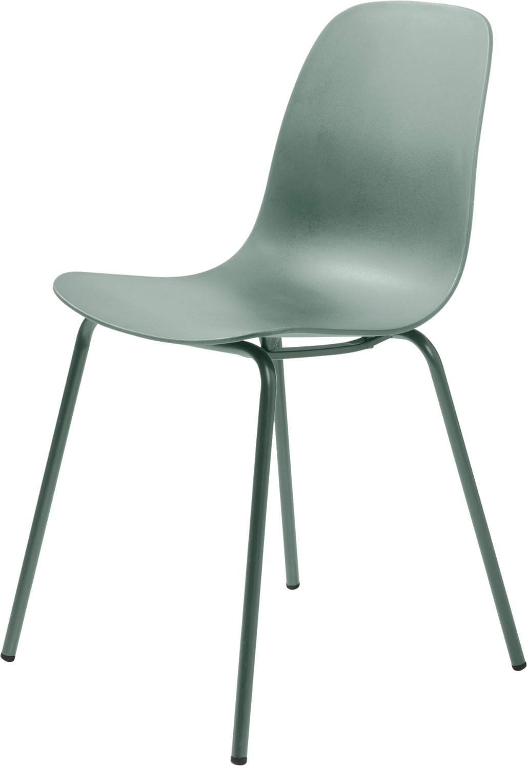 Spisebordsstol Nordique Design Whitby, grøn plastskal med sorte metalben