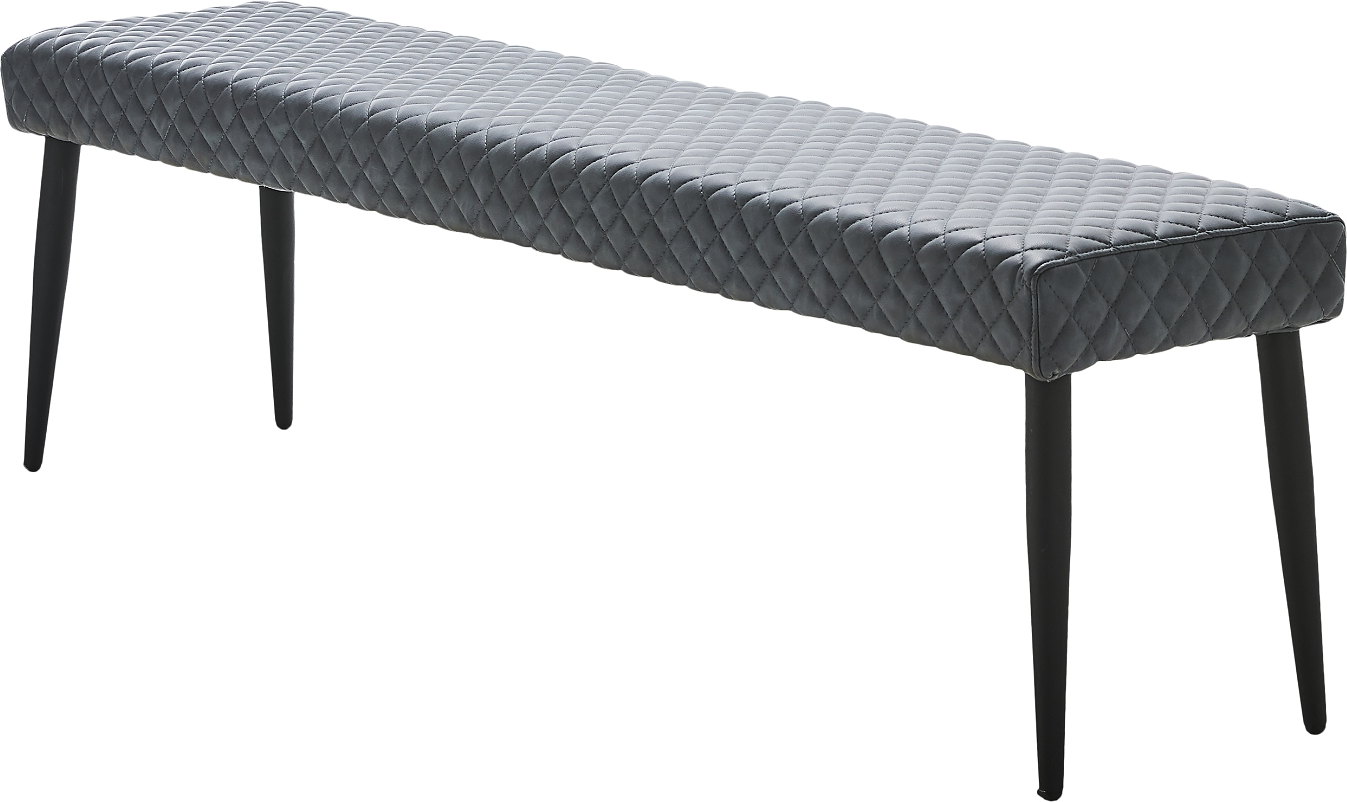 Entrébænk Nordique Design Ottowa 160x34x46 cm gråt vintage PU-læder med harlekinsyning