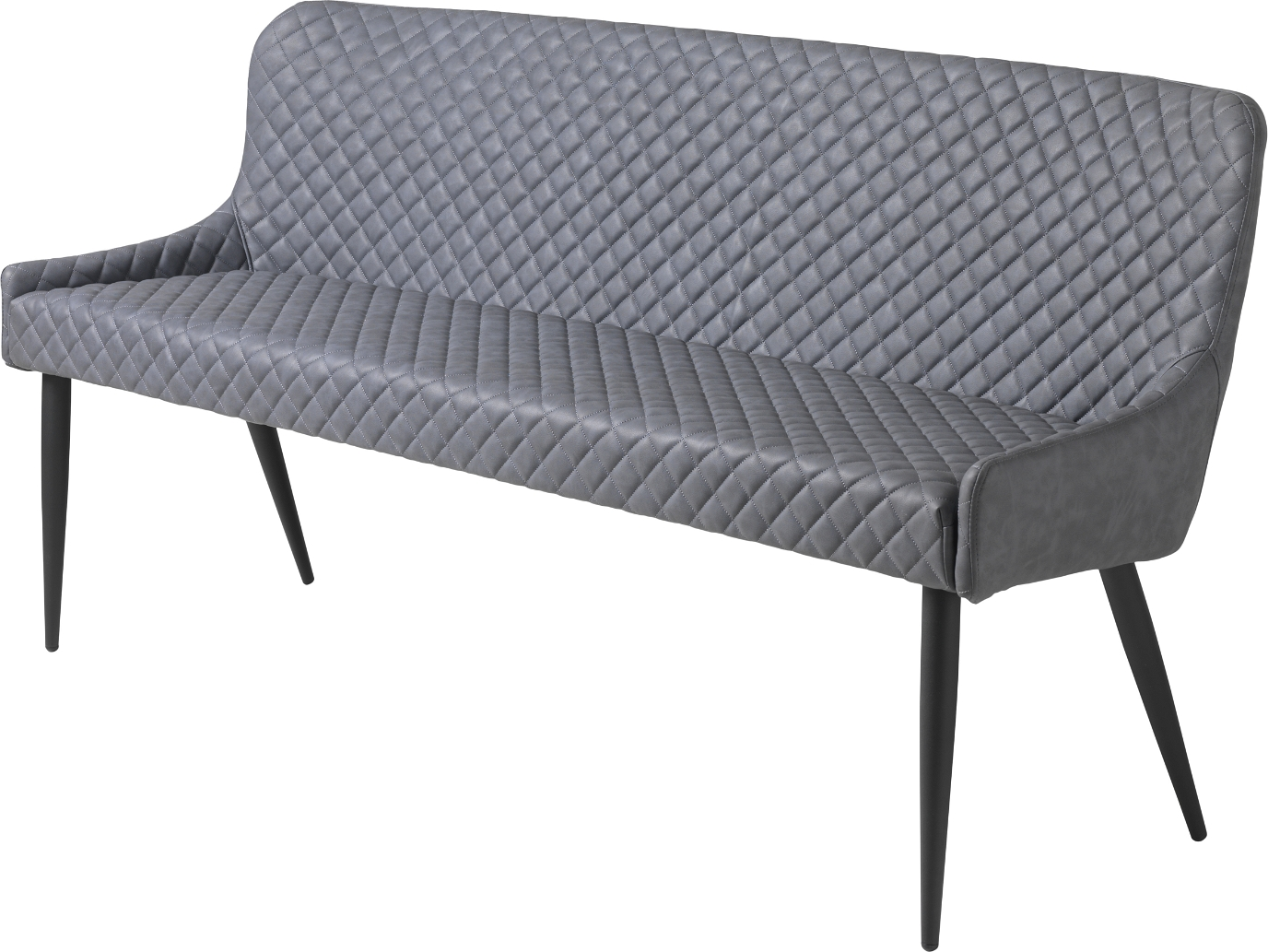 Sofabænk Nordique Design Ottowa mørkegrå fløjl/PU-læder metalben H82xD60xL160 cm
