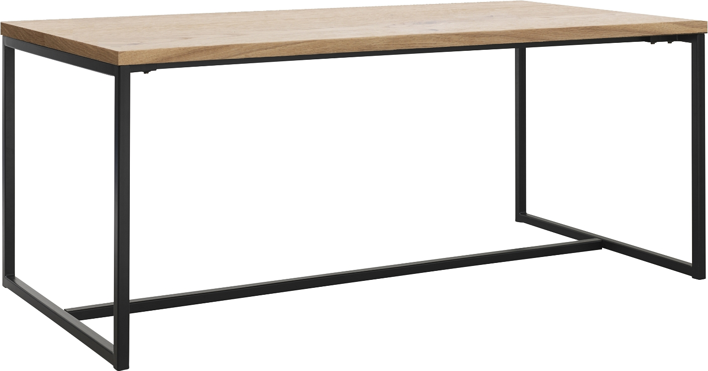 Spisebord Nordique Design Rivoli i massivt egetræ natur med sort metalstel 180Ã90Ã75 cm