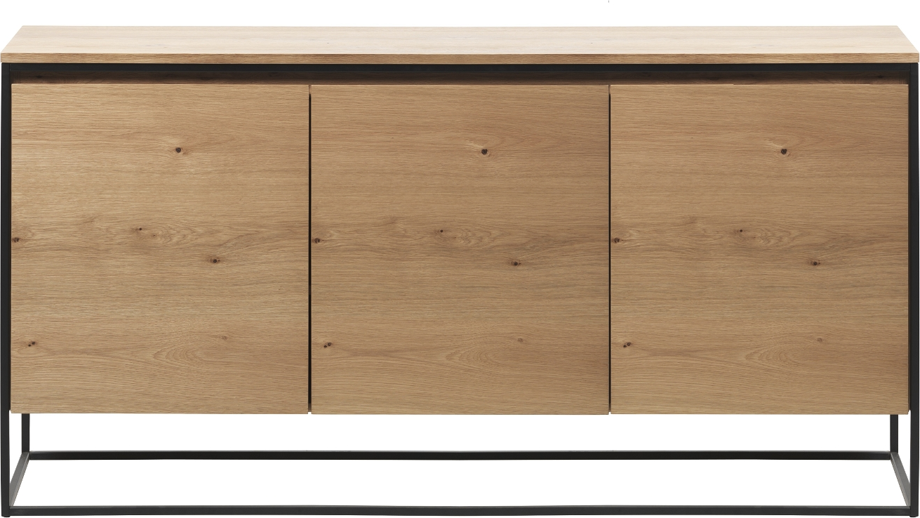 Opbevaringsskænk Nordique Design Rivoli natur egetræ/metalramme 155Ã45Ã80 cm