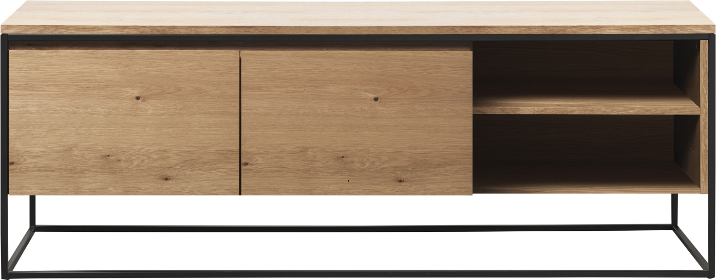 TV-bord Nordique Design Rivoli egetræ/metal natur med 2 hylder & 2 låger