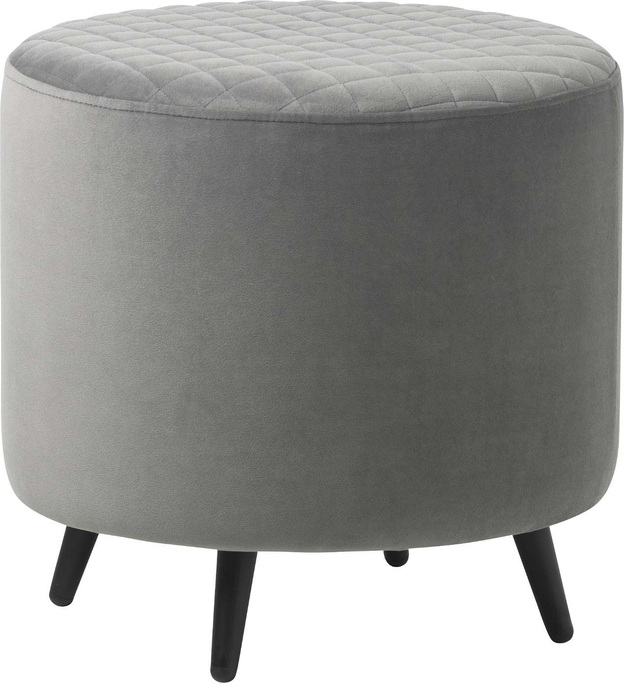 Nordique Design Ottowa fodskammel i grå fløjl H45xB45xD45 cm