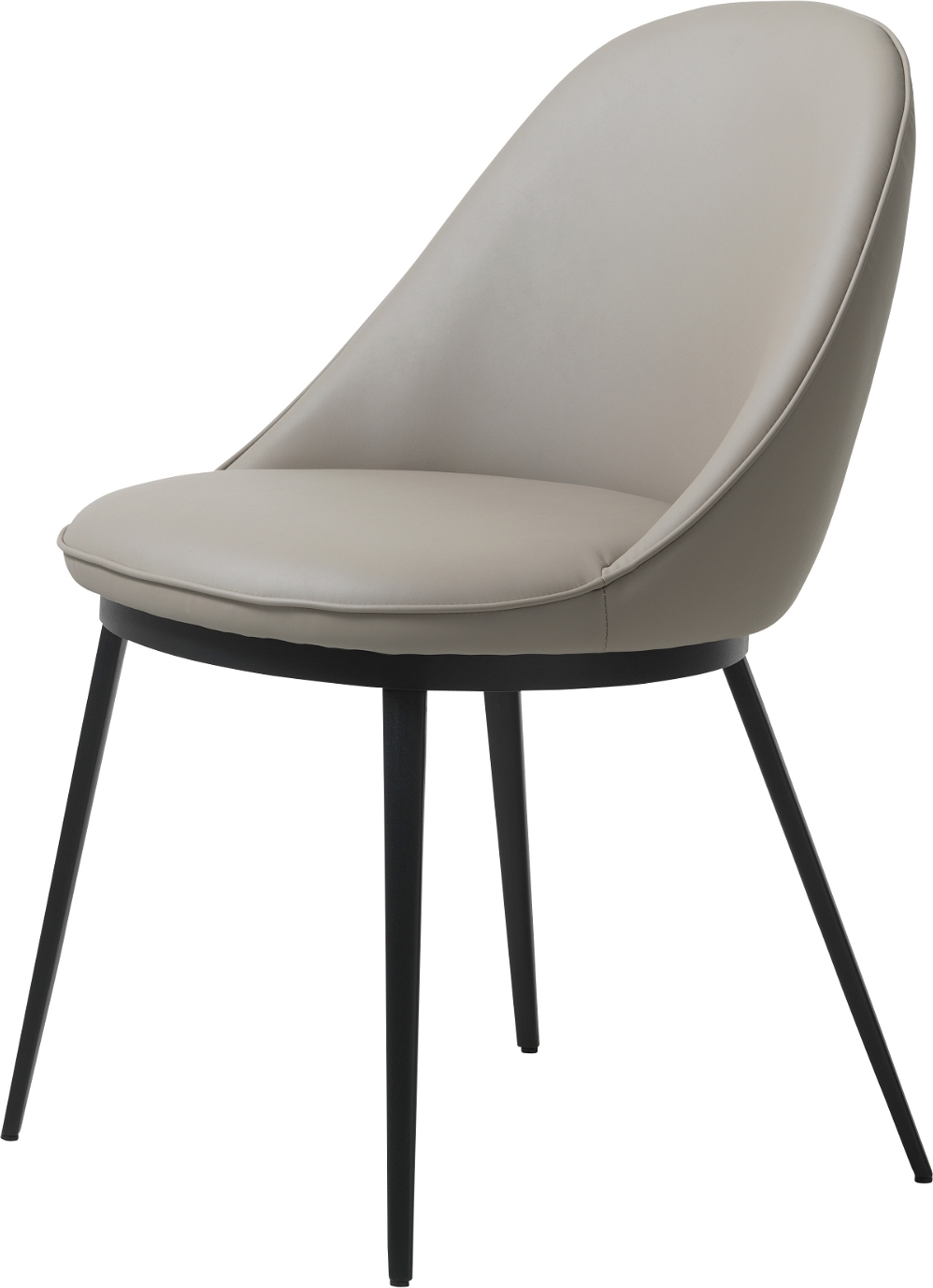 Spisebordsstol Nordique Design Gain taupe kunstlæder og sorte metalben