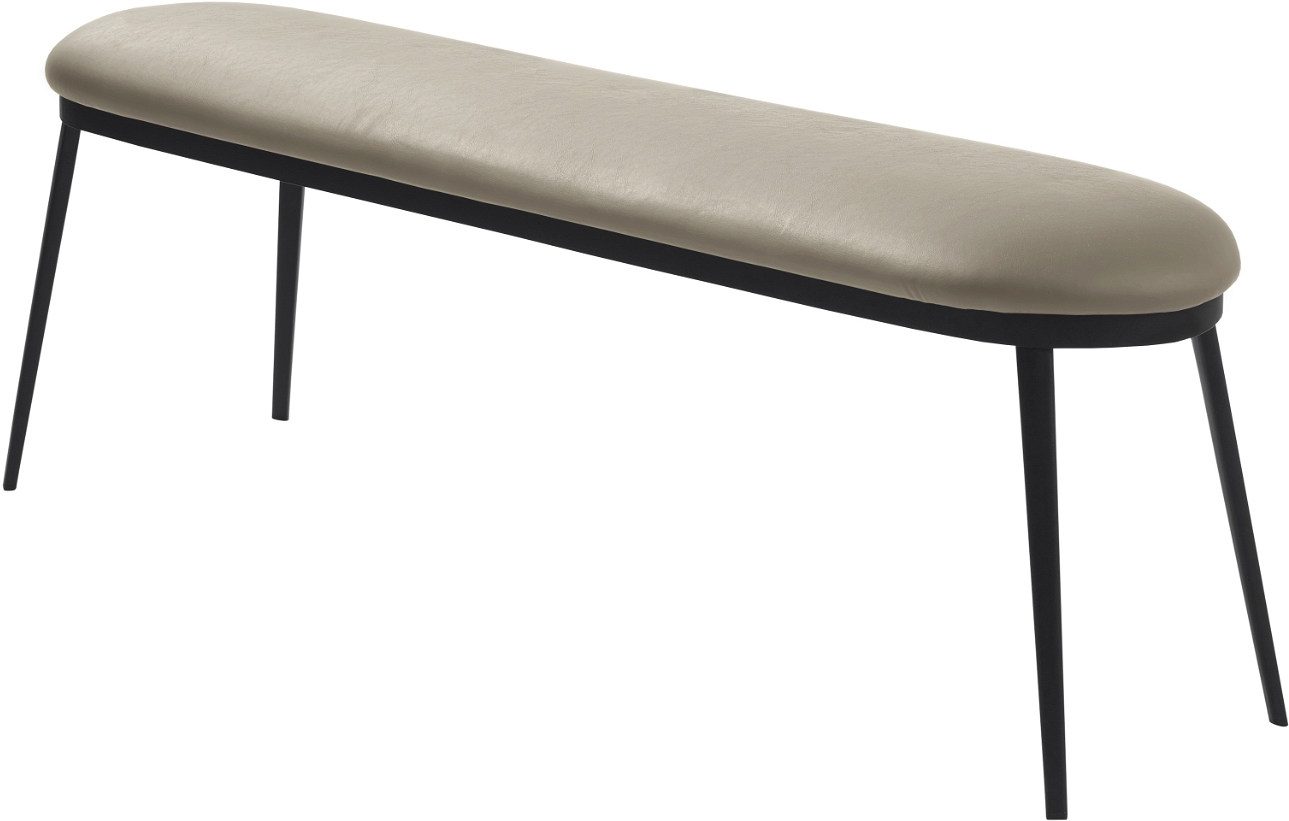 Entrébænk Nordique Design Gain  -  beige kunstlæder, sort metalstel, 140 cm