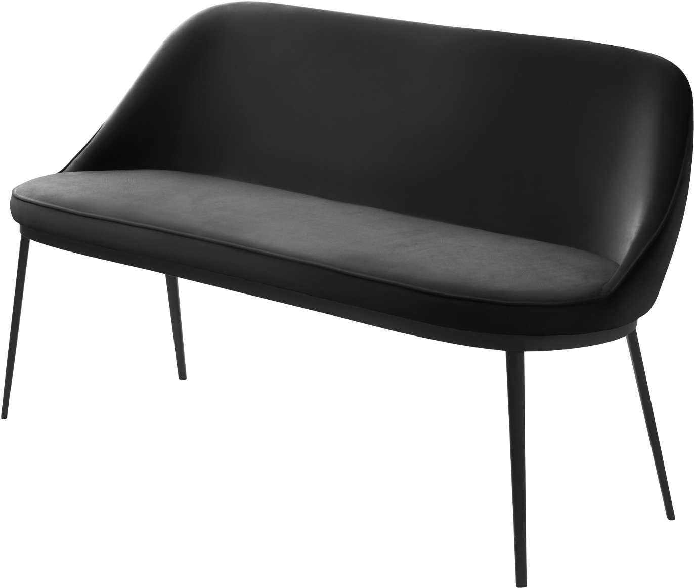 Sofabænk Nordique Design Gain sort kunstlæder H83ÃB46ÃL144 cm