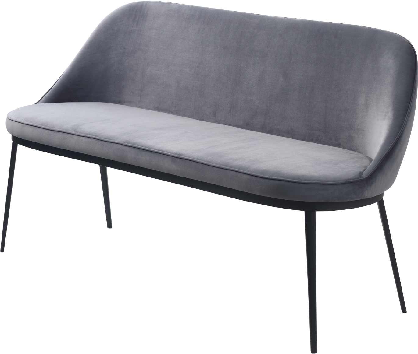 Sofabænk Nordique Design Gain fløjl stålgrå L144 x B45,5 x H82,5 cm
