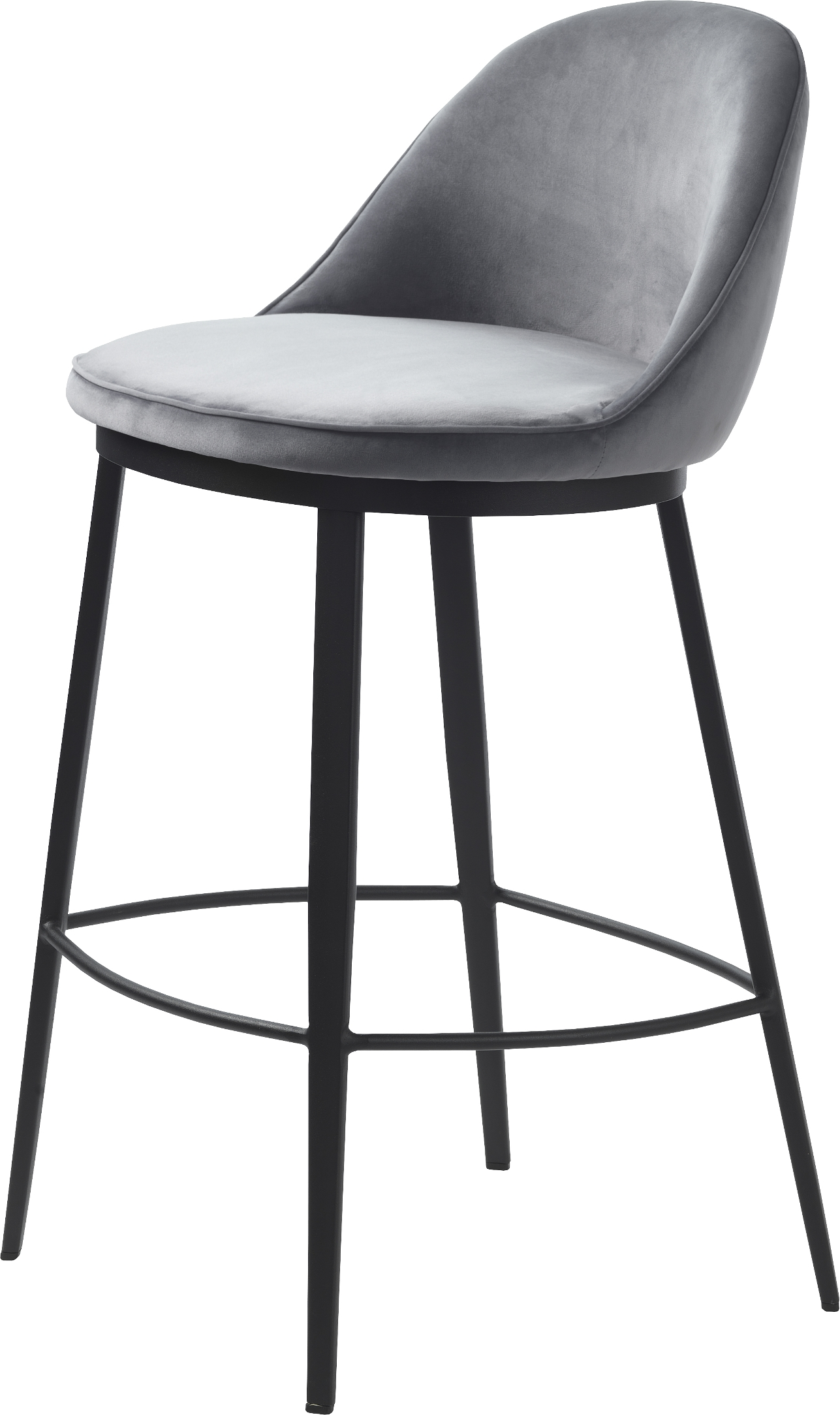 Barstol Gain fra Nordique Design i sort fløjl  -  H89 x B48 cm