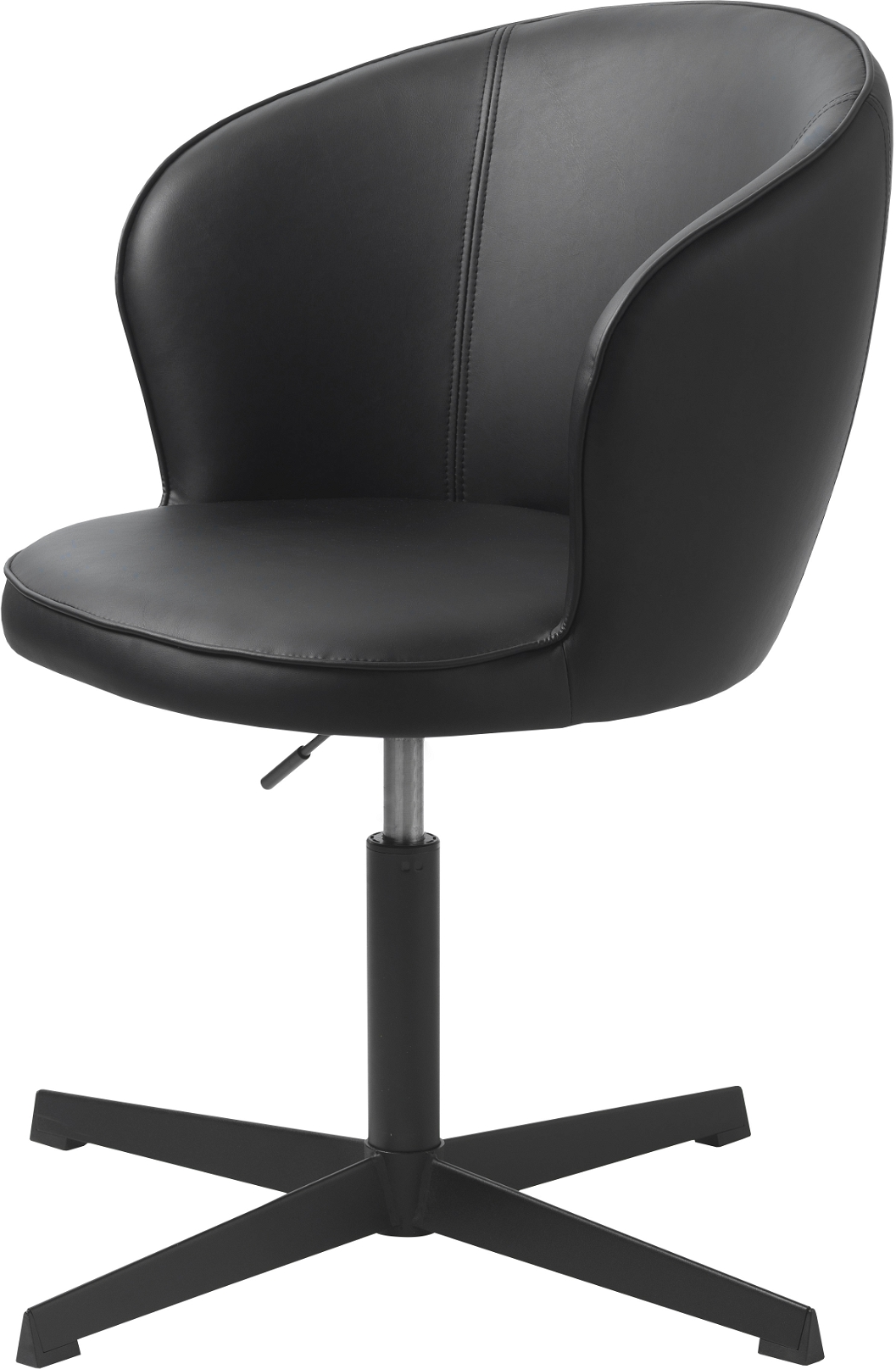 Kontorstol Nordique Design Gain  -  Ergonomisk arbejdsstol i sort kunstlæder & metalstel, justerbar højde