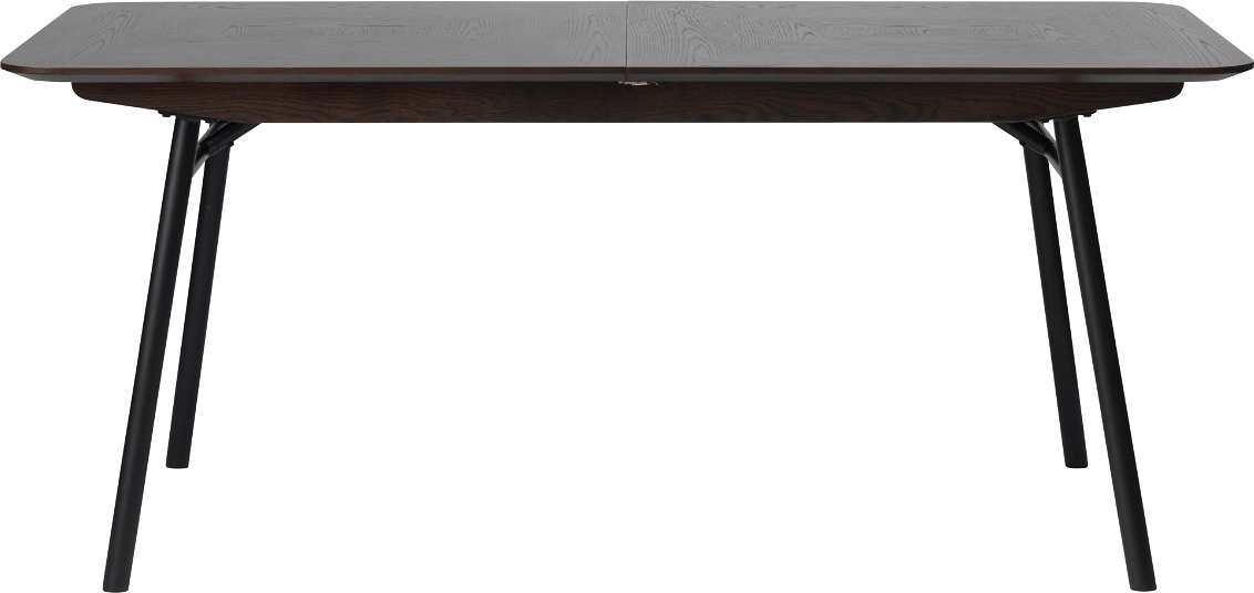 Spisebord Nordique Design Latina  -  forlængeligt i massiv eg, espresso-finish, sort metalstel, 50 cm forlænger