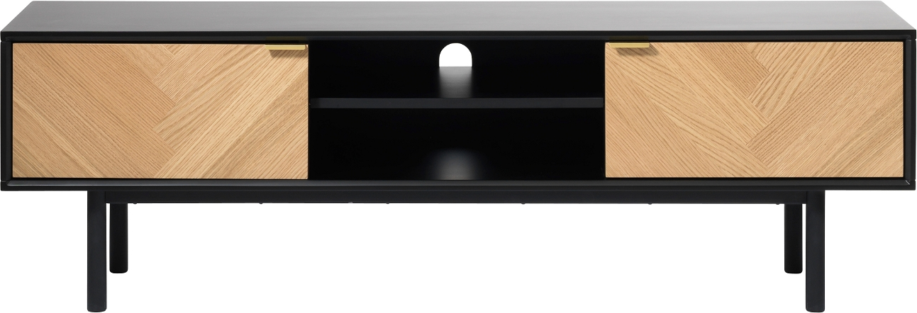 TV-bord/tv-møbel Nordique Design Calvi | Egetræ & Sort MDF | 160x43x50 cm