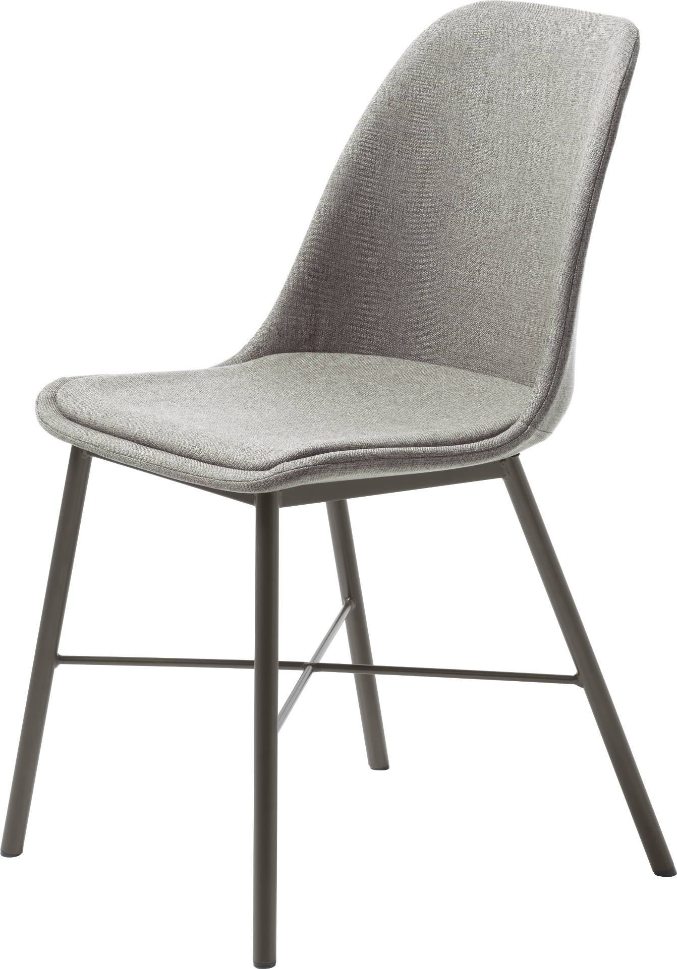 Spisebordsstol Nordique Design Whistler  -  Lysegrå polyester Rock 140, metalben, H83ÃB47 cm