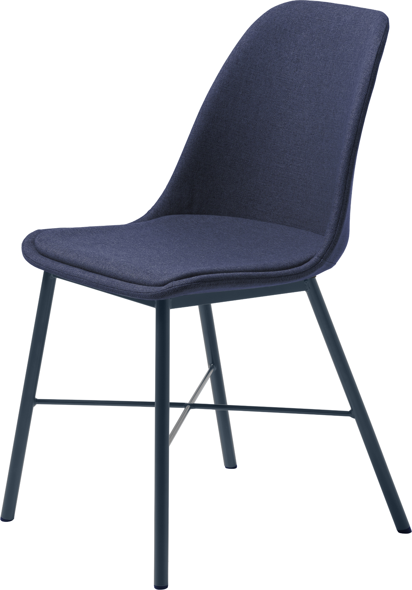 Spisebordsstol Nordique Design Whistler petroleumsblå polyesterstof & metalben H83xB47 cm