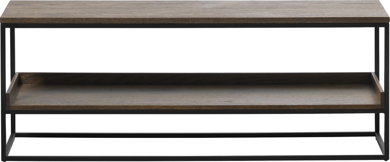 Bænk Nordique Design Rivoli  -  Entrébænk med opbevaring i hvid egetræ  -  Smoked 120Ã35Ã45 cm